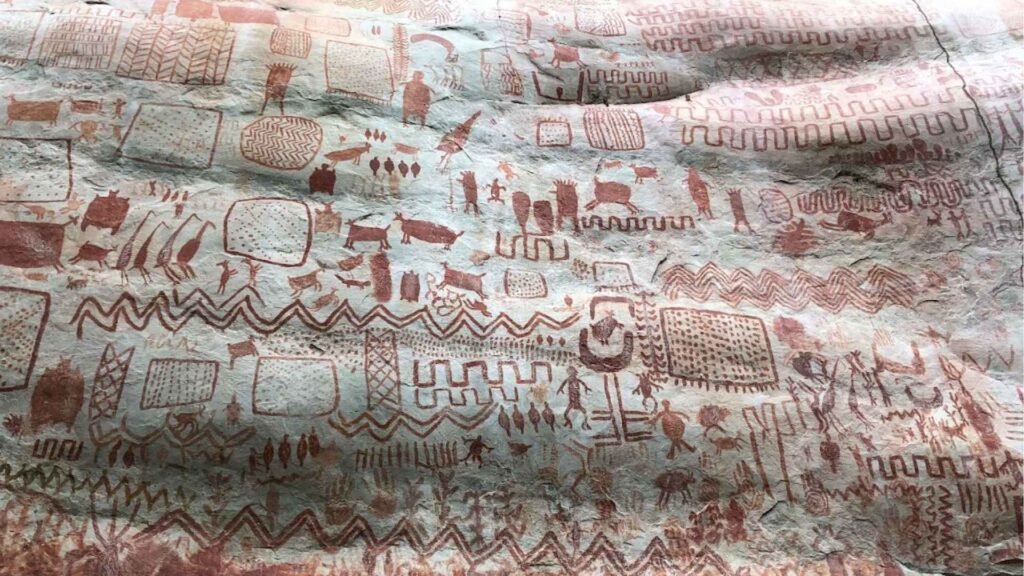 La région du Guaviare, peintures rupestres et rivière colorée